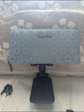 Calvin Klein Perforated Zip Wallet - Light Blue